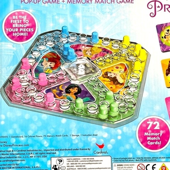 Brand New Disney Princess Pop Up Game & Memory Match Game Ariel Belle Jasmine - Picture 7 of 12